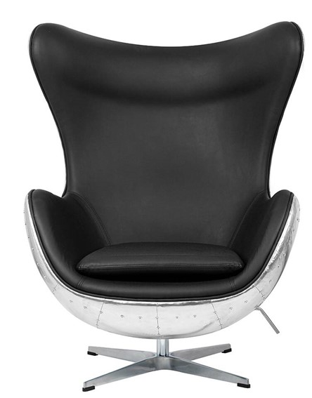 Fotel EGG AVIATOR PU Czarny
