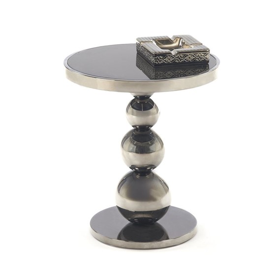 Ława CARLA fi40 Czarny/Srebrny