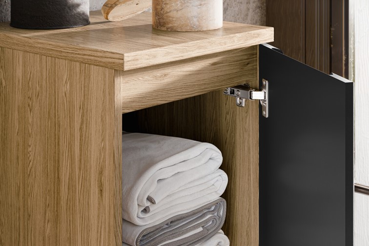 Szafka pod Blat LUXOR Dąb Olejowany/Czarny Mat