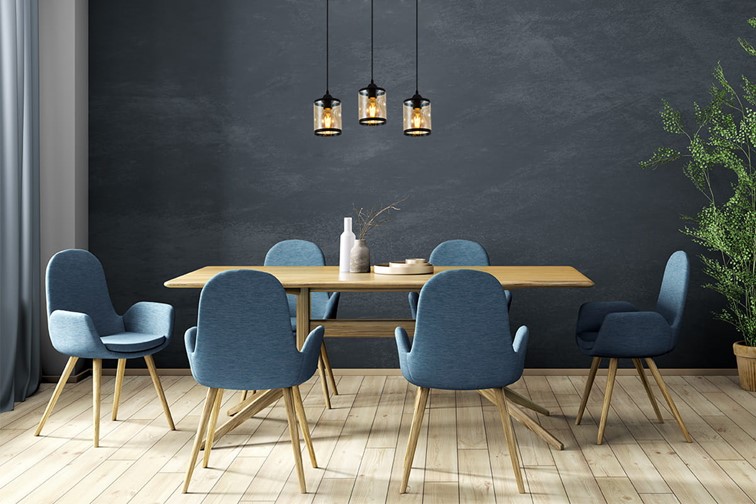 Lampa Wisząca ERICO 3L Czarny/Złoty