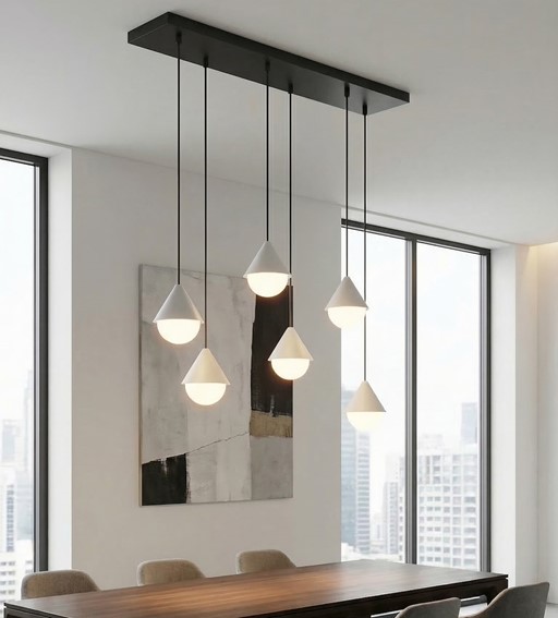 Lampa Wisząca GIRO 6 Czarny/Biały