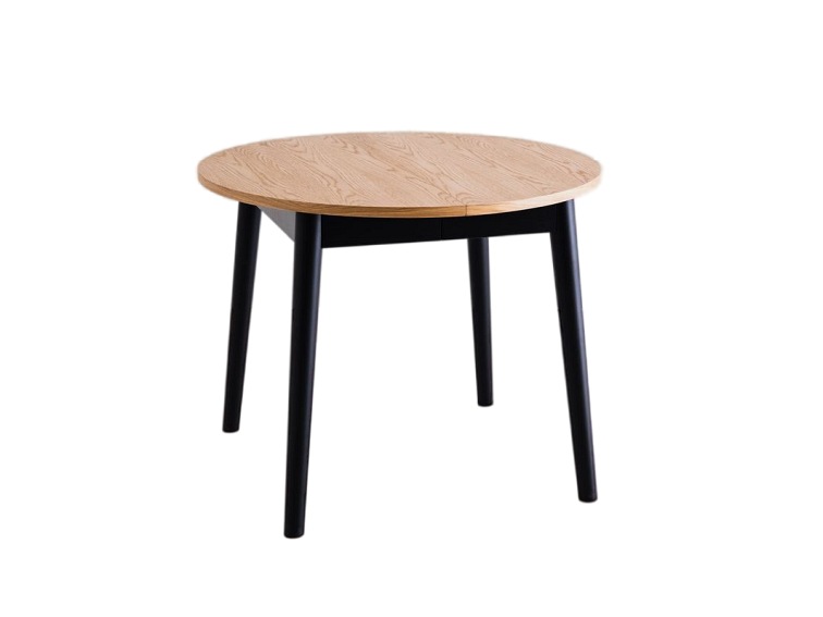 Stół Jadalninay Rozkładany Anton Round 95x76 Dąb/Czarny