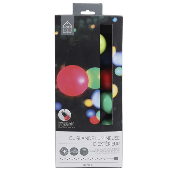 Girlanda OGRODOWA Żarówkowa 20 LED Kolorowa