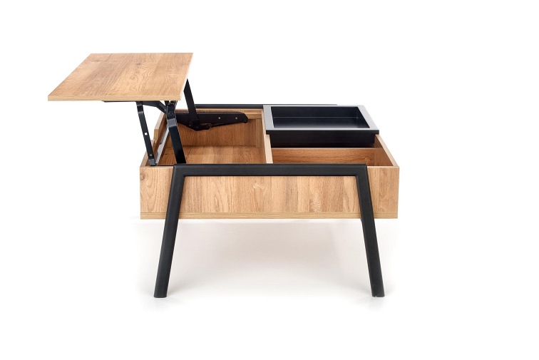 Ława Podium 80x85x43 Naturalny/Czarny