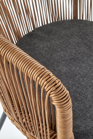 Krzesło Ogrodowe K400 Czarny/Naturalny/Popielaty