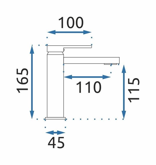 Bateria Umywalkowa Niska VERSO Czarny