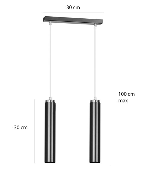 Lampa Wisząca LUNA 2 Czarny