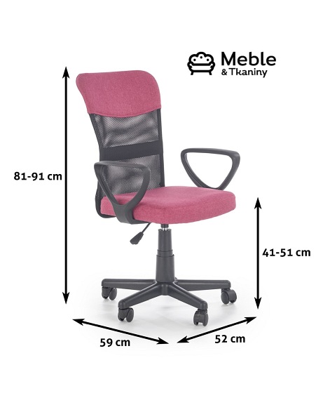 Fotel Młodzieżowy TIMMY Różowy