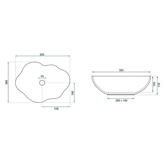 Umywalka Nablatowa PEARL SATURN Beżowy