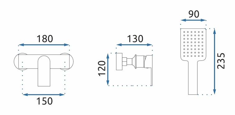 Bateria Prysznicowa URBAN Złoty