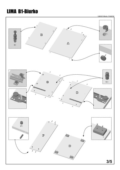 Biurko LIMA B-1 Dąb Sonoma