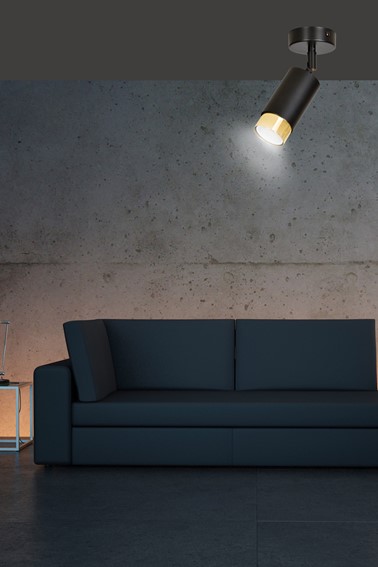 Lampa Sufitowa HIRO 1 Czarny/Złoty