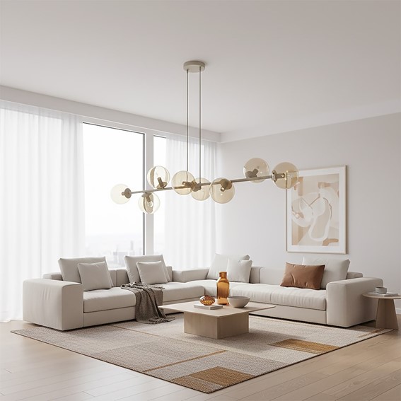 Lampa Wisząca MAGNUS 8 Beżowy/Bursztynowy