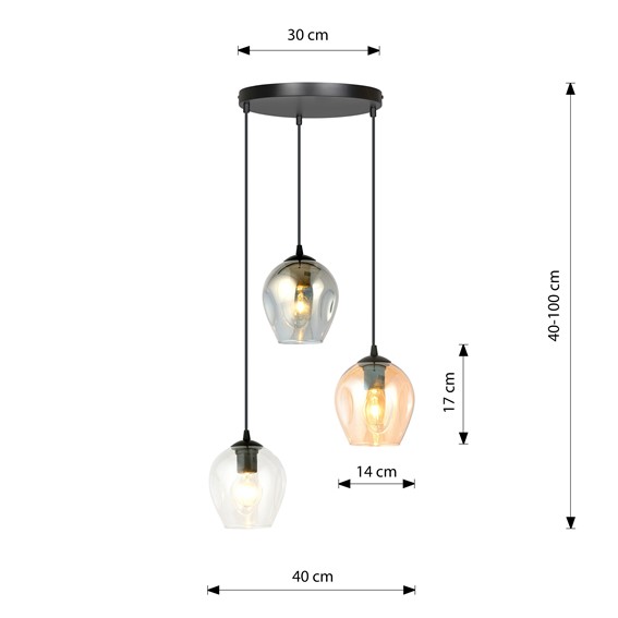 Lampa Wisząca ISTAR 3 PREMIUM MIX Czarny