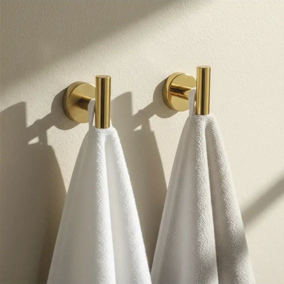 Komplet Wieszaków Łazienkowych ARI Złoty