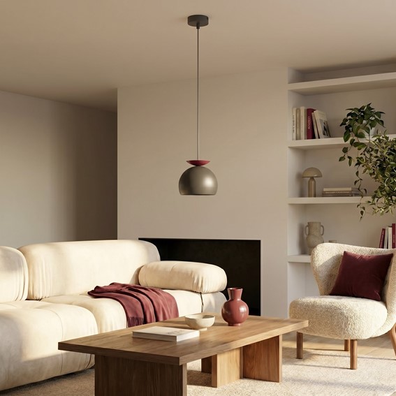Lampa Wisząca GEO 1 Czarny/Burgundowy