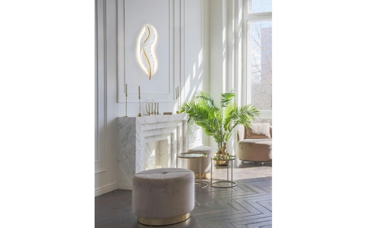 Lampa Ścienna IKAR 80 Biały/Złoty