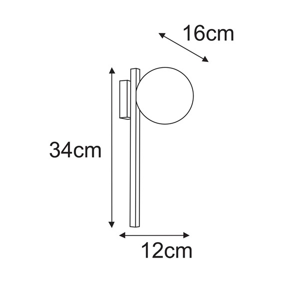Kinkiet KORFU K-5462 Czarny/Biały