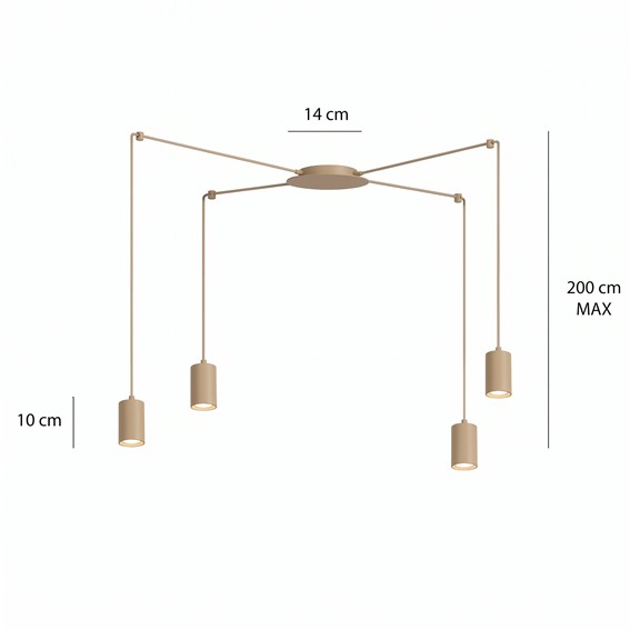Lampa Wisząca TRAKER 4 Beżowy