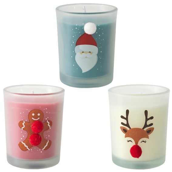 Świeczka Świąteczna z Reniferem Biały