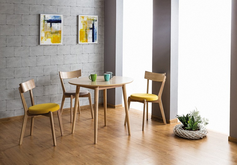 Stół Okrągły NELSON fi90 Dąb Miodowy