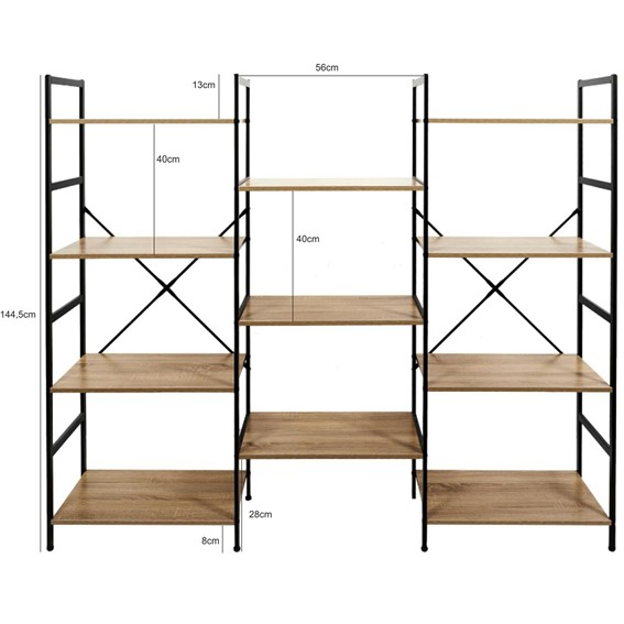 Regał BISTROT Czarny/Naturalny