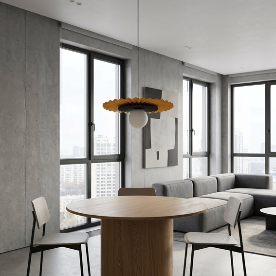 Lampa Wisząca UMBRA 1 Czarny/Pomarańczowy
