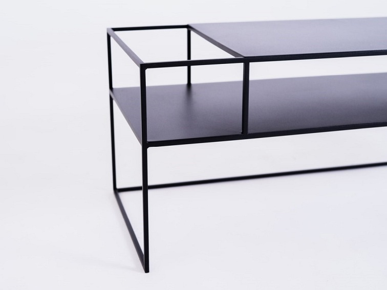 Stolik RTV Senso Flower Metal L 120x45 Czarny