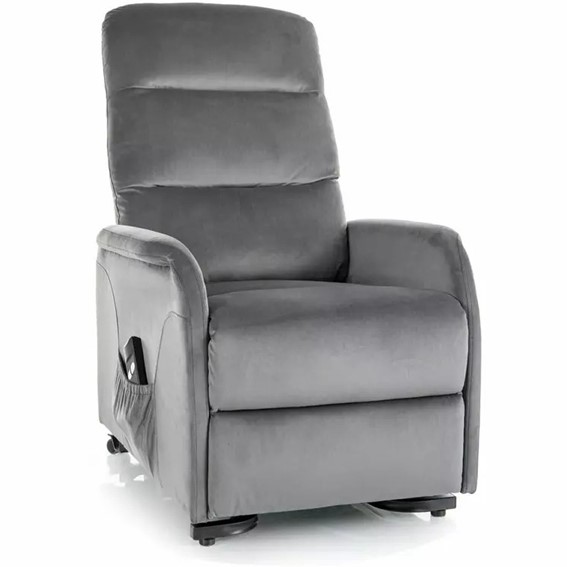 Fotel Rozkładany JUPITER M Velvet Szary/Czarny