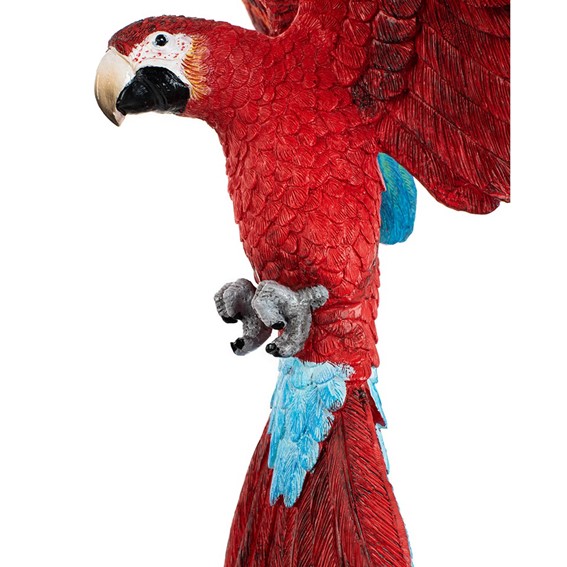 Dekoracja PAPUGA ROZŁOŻONE SKRZYDŁA 52x61cm Czerwony/Niebieski
