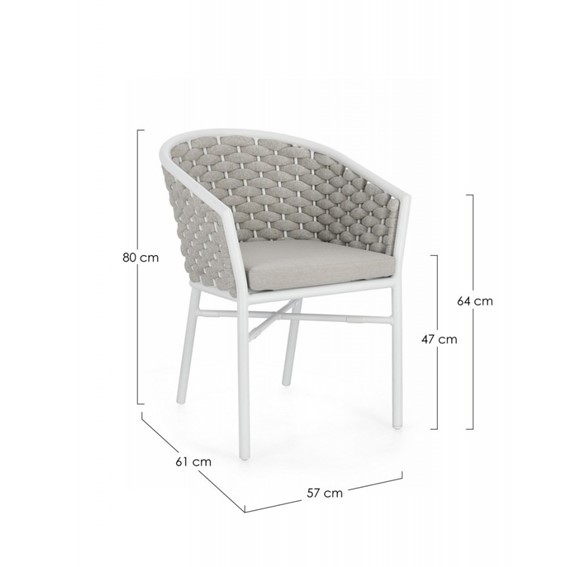 Krzesło Ogrodowe MARGALIDA Biały/Szary
