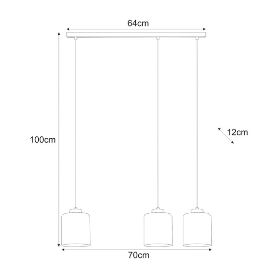 Lampa Wisząca MIRI K-5575 Czarny/Grafitowy