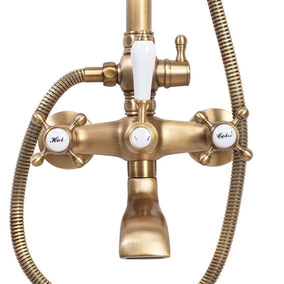 Zestaw Natryskowy BERGAMO Brąz Antyczny