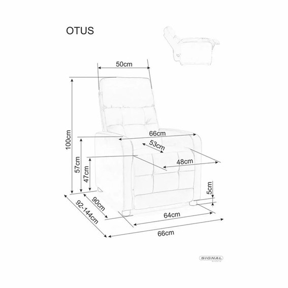 Fotel Rozkładany OTUS RAVEN Cappuccino