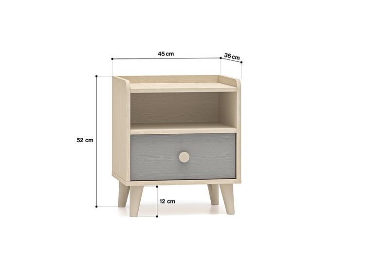 Szafka nocna MEVEL 10 Beżowy/Szary