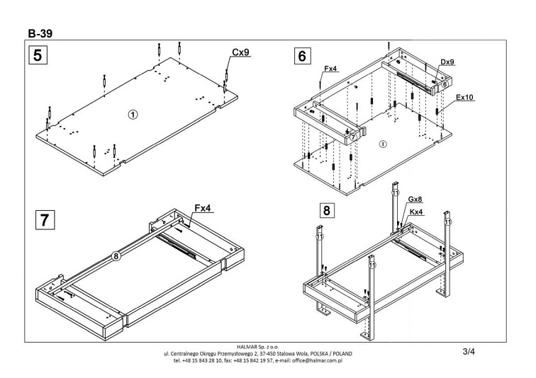 Biurko B39 Czarny/Orzech Miodowy