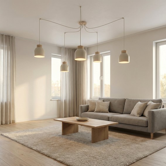 Lampa Wisząca KRU 5 Beżowy