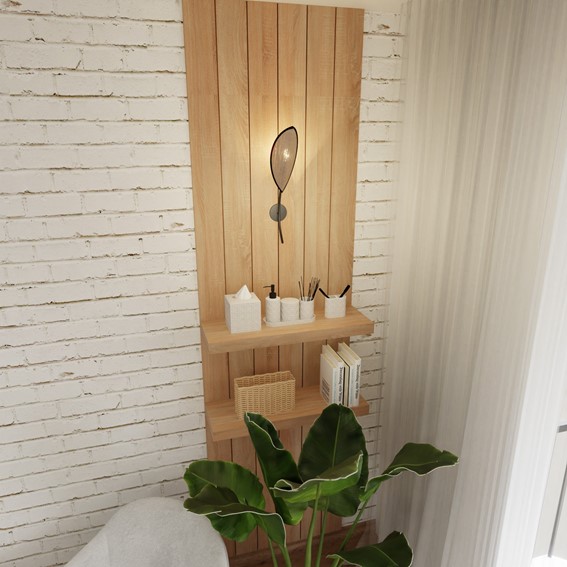 Kinkiet LOTUS K1 Czarny/Naturalny