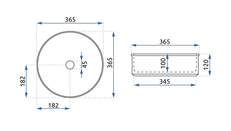 Umywalka Nablatowa CHARLOTTE Biały