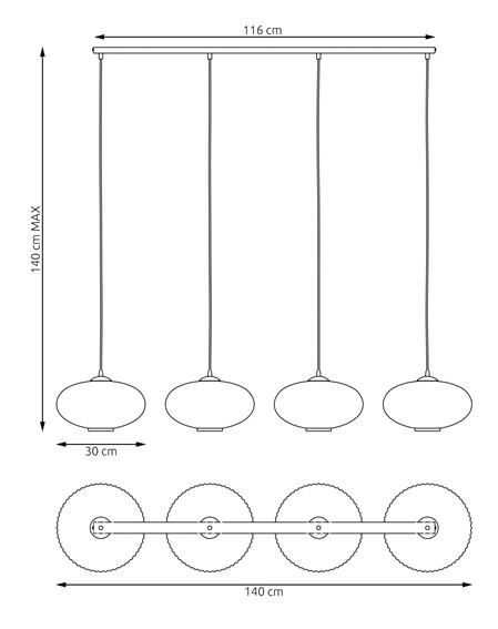 Lampa Wisząca COCO 4 MIX Wielokolorowy