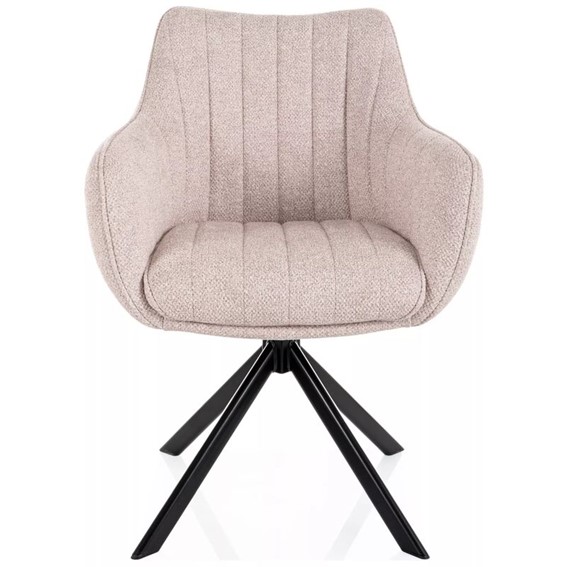 Krzesło AZALIA LEO Jasny Beż/Czarny Mat
