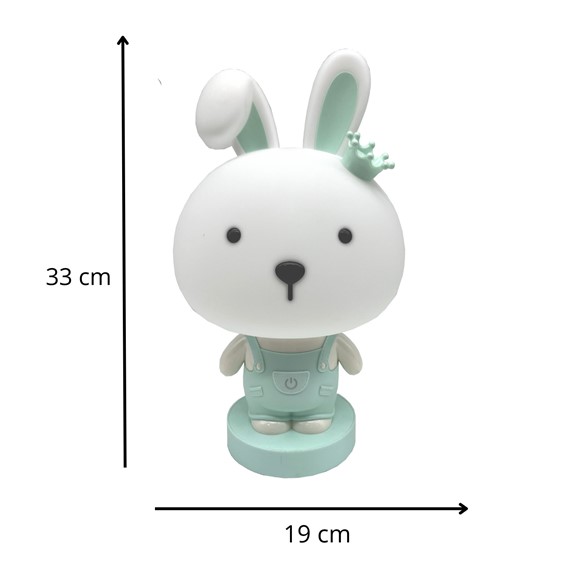 Lampka Dekoracyjna Króliczek Biały/Zielony