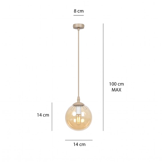 Lampa Wisząca COSMO 1 Beżowy/Miodowy