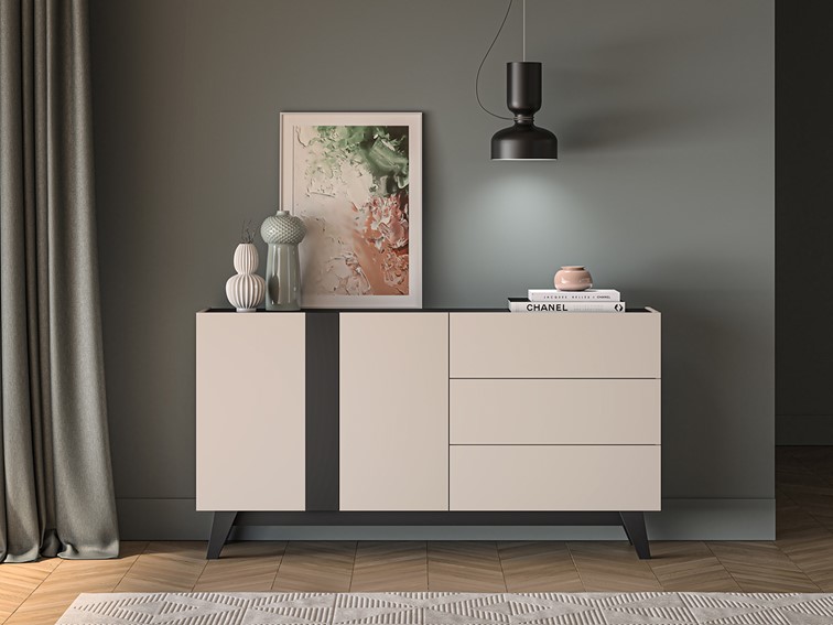 Komoda FRESHION 03 Cashmere/Czarny