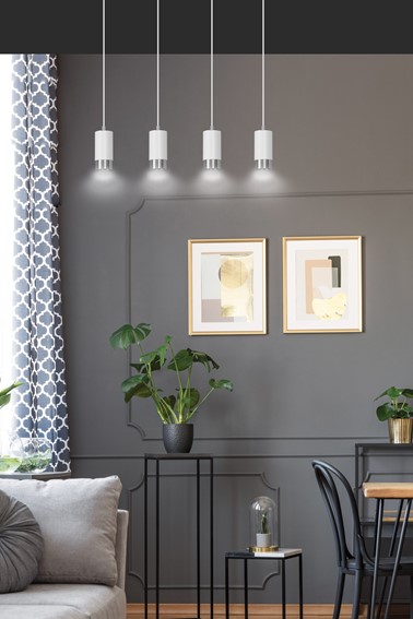 Lampa Wisząca FUMIKO 4 Biały/Chrom