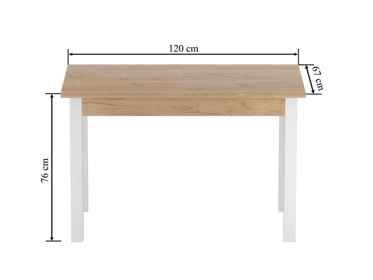 Stół Rozkładany ST22-FX (120-160)x67 Dąb Złoty Craft/Biały