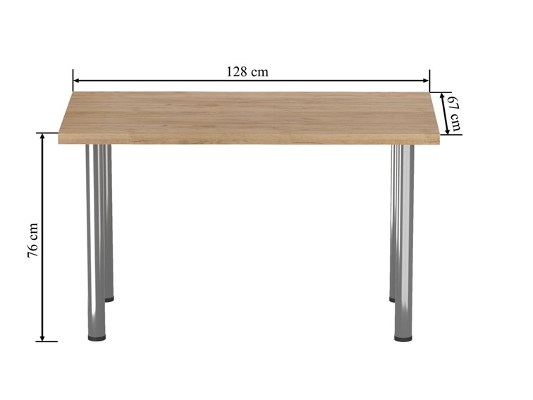 Stół ST(B)-FX 67x128 I Dąb Złoty Craft/Chrom