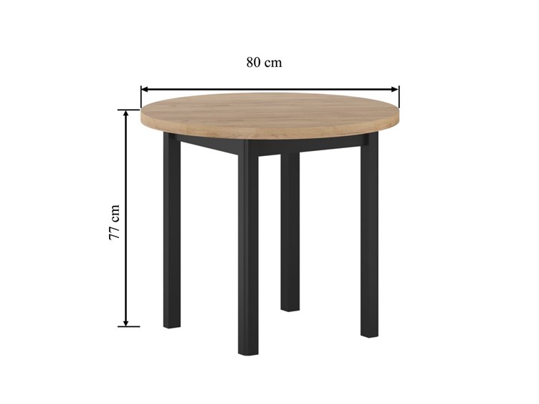 Stół ST24-FX fi80 Dąb Craft Złoty/Czarny