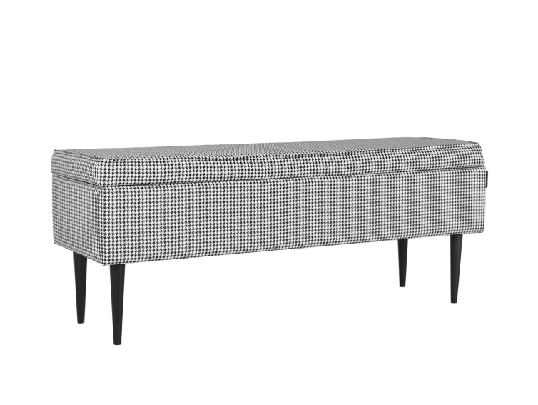 Puf Edi 120x40x50 Ciemna Pepita/Czarny