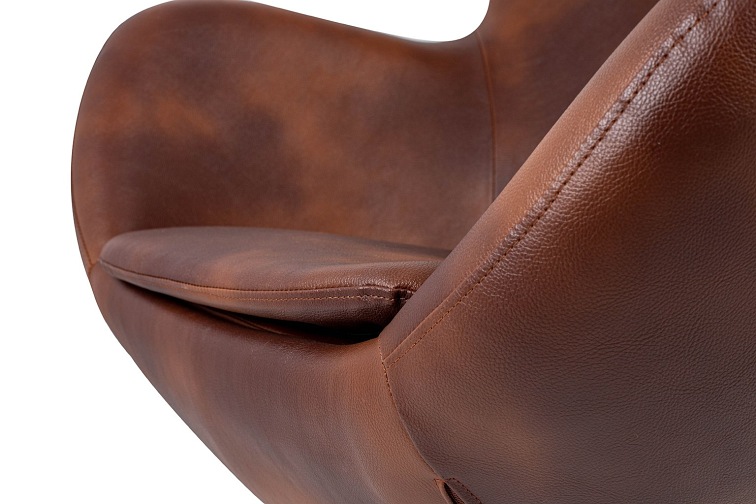 Fotel EGG Szeroki PU Brąz/Koniak